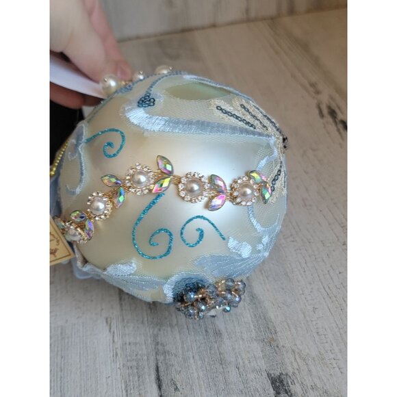 Mark roberts kings‎ jewel Ballorn Ivo ball ornament blue unique - Picture 8 of 9